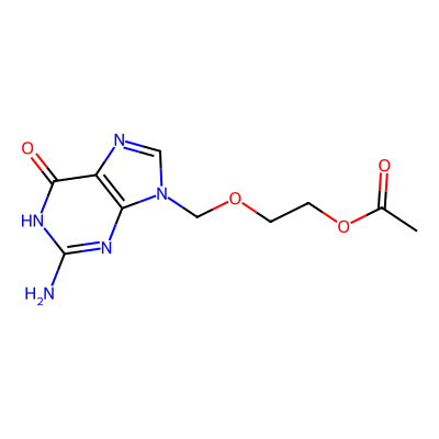 Chemical structure of Acyclovir USP RC A