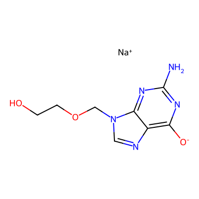 Chemical structure of Acyclovir sodium