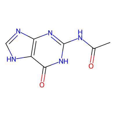 Chemical structure of N-Acetylguanine