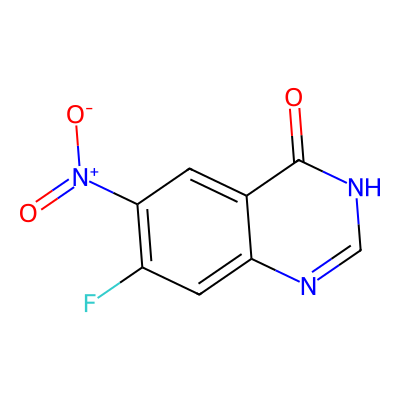 Chemical structure of 7-Fluoro-6-nitro-4-hydroxyquinazoline