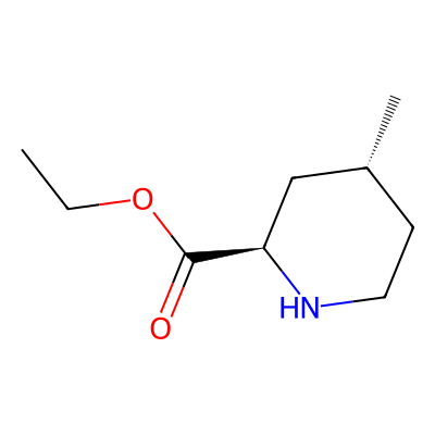 Chemical structure of (2R,4R)-Ethyl 4-methylpiperidine-2-carboxylate