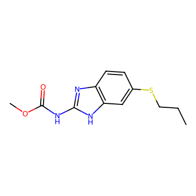Chemical structure of Albendazole