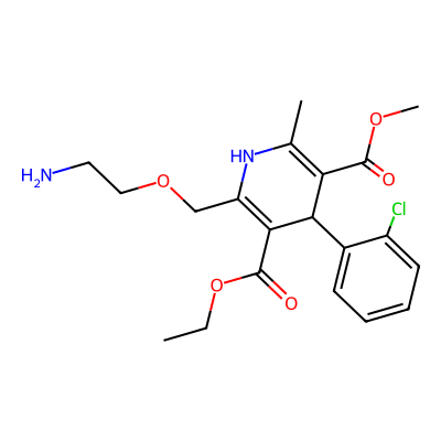 Chemical structure of Amlodipine