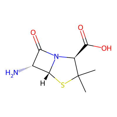 Chemical structure of Amoxicillin Impurity A