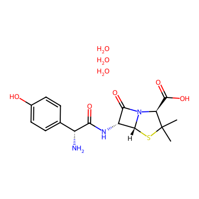 Chemical structure of Amoxicillin Trihydrate