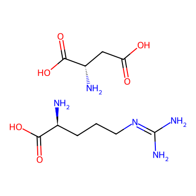 Chemical structure of L-Arginine L-aspartate