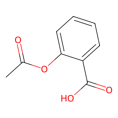 Chemical structure of Aspirin