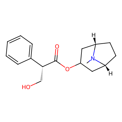 Chemical structure of (-)-Hyoscyamine