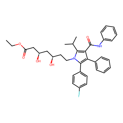 Chemical structure of Atorvastatin acid ethyl ester