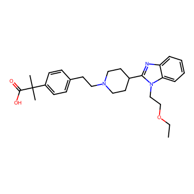 Chemical structure of Bilastine
