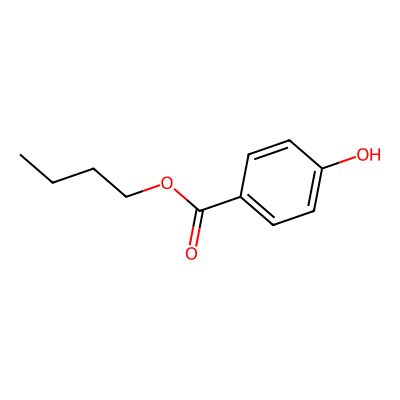 Chemical structure of Butylparaben working standard