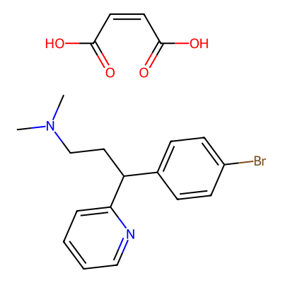 Chemical structure of Brompheniramine Maleate