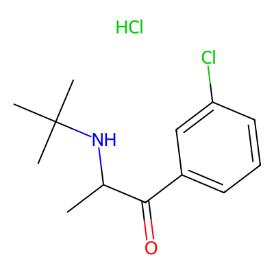 Chemical structure of Bupropion Hydrochloride