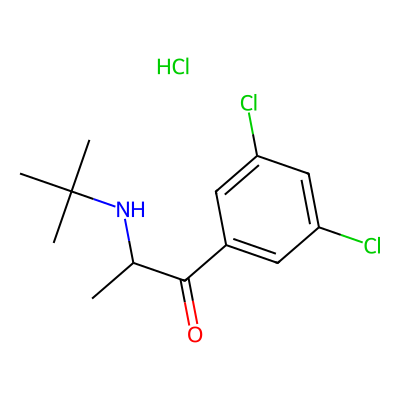 Chemical structure of 5-Chloro Bupropion