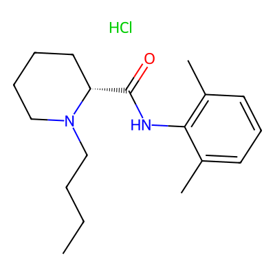 Chemical structure of (R)-(+)-Bupivacaine