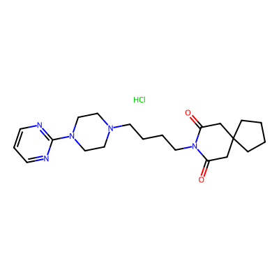 Chemical structure of Buspirone Hcl
