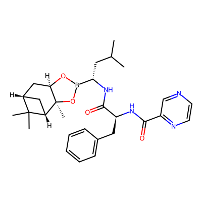 Chemical structure of Bortezomib Pinanediol Ester