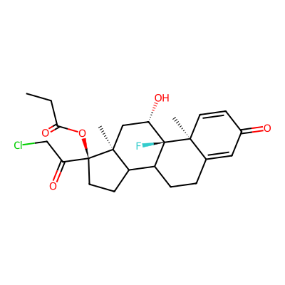 Chemical structure of 9-Alpha-Fluro-21-Chlorine,prednisolone-17-propioinate