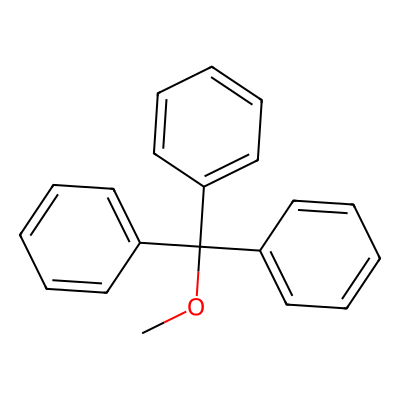 Chemical structure of Methyl Triphenylmethyl Ether