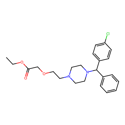Chemical structure of Cetirizine Ethyl Ester