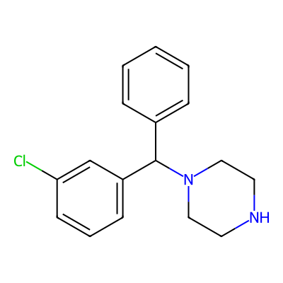 Chemical structure of 3-Chlorobenzhydryl Piperazine