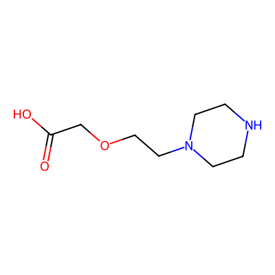 Chemical structure of 2-[2-(1-piperazinyl)-ethoxy]acetic acid