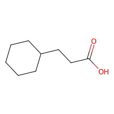 Chemical structure of Cyclohexanepropionic Acid