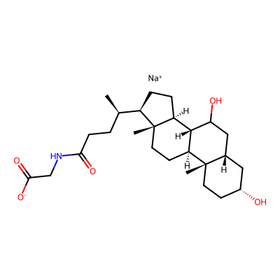 Chemical structure of Glycochenodeoxycholic acid Sodium salt