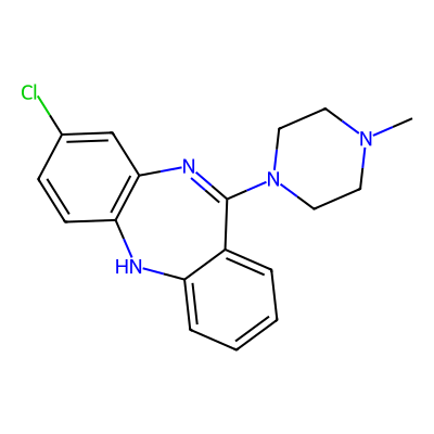 Chemical structure of Clozapine