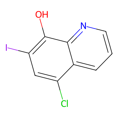 Chemical structure of Clioquinol