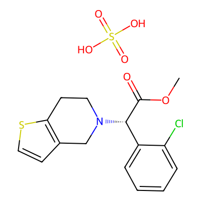 Chemical structure of Clopidogrel Hydrogen Sulfate API