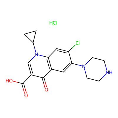 Chemical structure of Ciprofloxacin Impurity D Hydrochloride