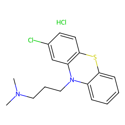 Chemical structure of Chlorpromazine Hydrochloride