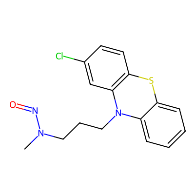 Chemical structure of N-Nitroso Desmethyl Chlorpromazine