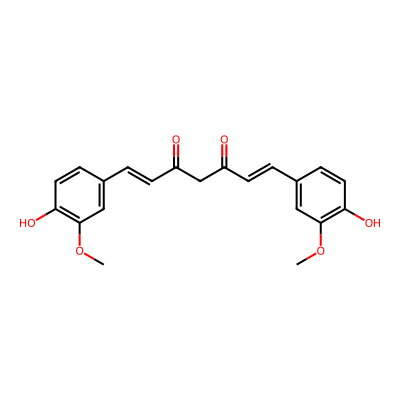 Chemical structure of Curcumin