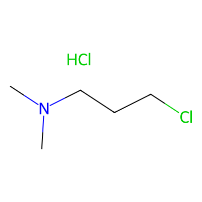 Chemical structure of 3-Dimethylaminoproplychloride Hydrochloride