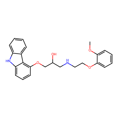 Chemical structure of Carvedilol