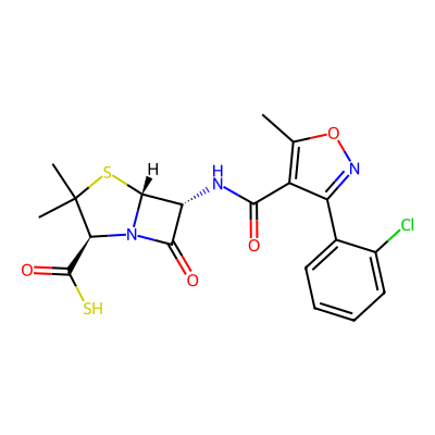 Chemical structure of Tiocloxacillin (Cloxacillin Impurity F)