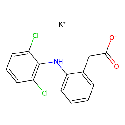 Chemical structure of Diclofenac Potassium