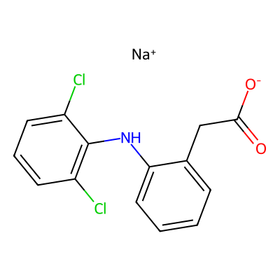 Chemical structure of Diclofenac Sodium