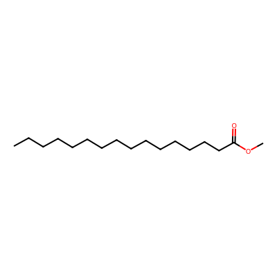 Chemical structure of Methyl Palmitate