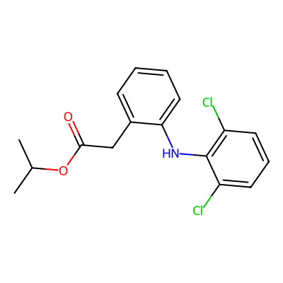 Chemical structure of Diclofenac Isopropyl Ester