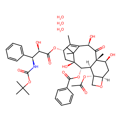 Chemical structure of Docetaxel Trihydrate