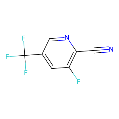Chemical structure of 3-fluoro-5-(trifluoromethyl)pyridine-2-carbonitirle