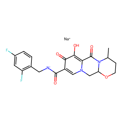 Chemical structure of Dolutegravir sodium
