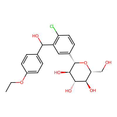 Chemical structure of Dapagliflozin Hydroxy (Benzylic) Impurity