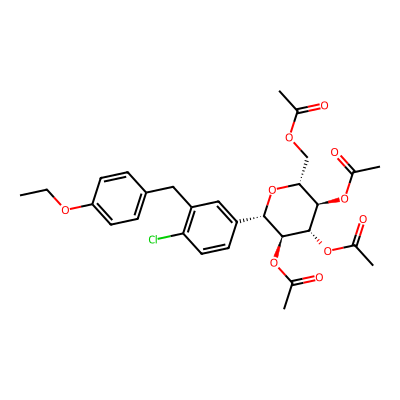 Chemical structure of Dapagliflozin Tetraacetate