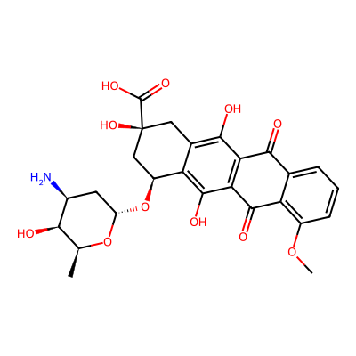 Chemical structure of 9-Carboxy doxorubicin impurity