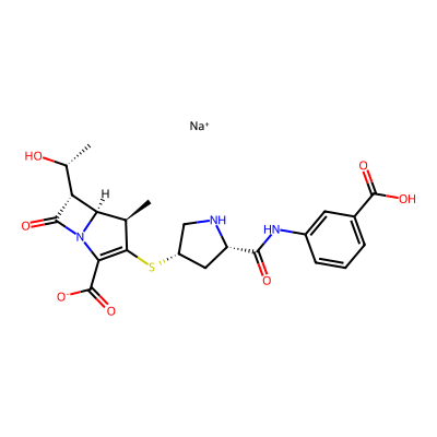 Chemical structure of ertapenem-sodium