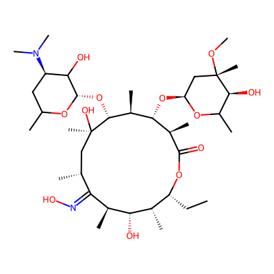 Chemical structure of Erythromycin B oxime